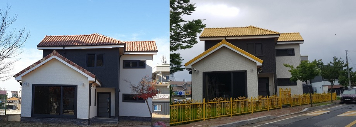 노란색 페인트가 칠해진 해당 주택 모습